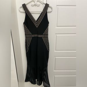 BA nites black dress with tule/transparent bottom size 6